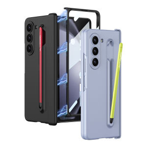 เคสโทรศัพท์มือถือ Z Fold 6 S Pen บานพับแม่เหล็ก ฝาหลังแบบมีช่องใส่ปากกาในตัว เคส Samsung Galaxy Z Fold6 ปกป้องรอบด้าน 360° ป้องกันการตกหล่น เคสพีซีแข็งทนทานพร้อมกระจกนิรภัย