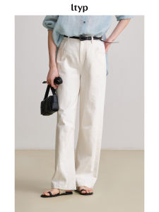 Travel Original Hanflax Cotton Straight Leg Casual Jeans Women Spring New Style Versatile Comfortable Natural Waist Trousers