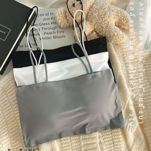 ผ้าไหมน้ําแข็งไม่มีรอยต่อ Bra สําหรับผู้หญิงผ้าไนลอนสี One- Piece Tube Top สไตล์ชุดชั้นในสําหรับกลางและ High School Girls
