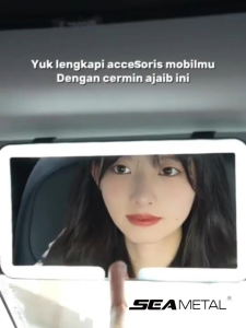 SEAMETAL Cermin Rias LED Mobil Dengan Lampu Dapat Disesuaikan Untuk Sun Visor Mobil