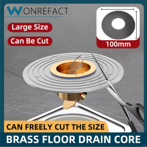 Large Size Brass Drain Core Deodorant Shower Drain Cover Bathroom Deodorant Floor Drain Plug Can Be Cut Quick Installation