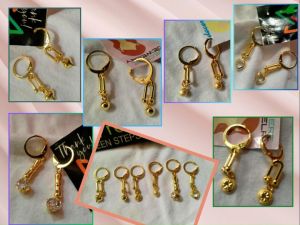 14K Thailand Gold Plated Non-Tarnish Drop Earrings – Set of 6 Stylish Designs-Hypoallergenic-Fashion