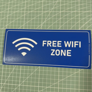 Free WIFI Zone. Premium Sticker Sign Notice Signage. Internet Access Broadband.