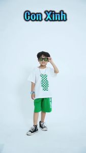 Đồ bộ bé trai Con Xinh cotton hình in gấu BEAR BRICHthời trang cho bé từ 15 đến 50kg