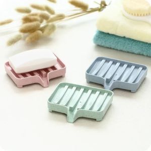Wheat Straw Drain Soap Box Kitchen Bathroom Anti-slip Sink Tray Creative Washing Table Soap Tray Drain Rack