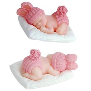 3D Cute Baby Sleeping Shape Silicone Mold DIY Kitchen Tool for Fondant Cake Chocolate Soap Candle Plaster Resin Clay Moulds