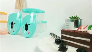 Kotak Bekal Set 4in1 Beruang - Wadah Tempat Makanan Beranak Food Grade Container Lunch Box / Kontainer Makanan Hadiah Gift Souvenir