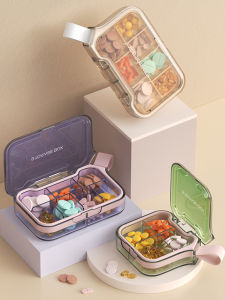 Portable Travel Sealed Medicine Box High Capacity Miniature Personal Storage Organizer for Seven Days a Week by Sanbonki