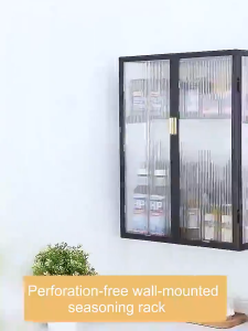 【Daily Suki Store】Kitchen Wall Mounted Cabinet-Hanging Storage Cabinet & Spice Rack Pantry Organizer Shelf for Kitchen Bathroom Living Room Space Saving