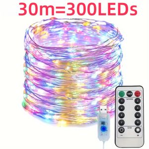 2M/10M/20M/30M USB Led String Light 8Mode Remote Control Lights Fairy garlands Wedding Christmas Holiday Decor lamps New Year