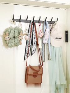 Gantungan Pintu Pakaian Bebas Bor & Penyimpanan Aluminium Dinding