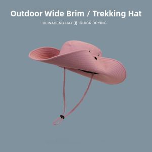 Outdoor Fishing Cap Large Brim Sun Protection Hat Mens Summer Climbing Hat UV Protection Big Head Circumference Bucket Hat