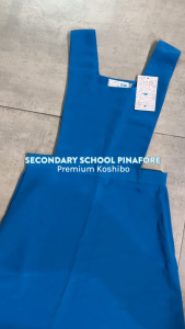 B’AH Secondary School Girl Blue Pinafore School Uniform / Premium Koshibo Fabric