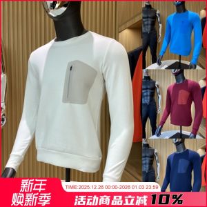 High-End Outdoor Long Sleeve round Neck Sweatshirt Sporty Casual Tee Mens Spring New Style Polyester Spandex Blend Comfortable Fit