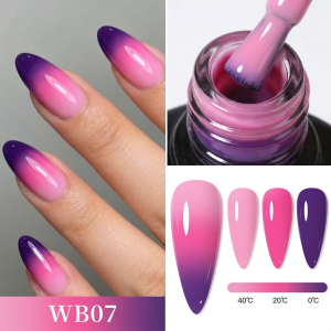 7ml Thermal Nail Gel Polish 3 Colors Changing Semi Permanent Soak Off UV/LED Nail Supplies Gel for Manicure Design