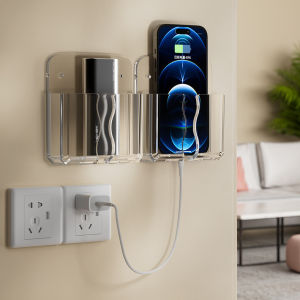 On Sale** ที่วางโทรศัพท์ติดกำแพงกล่องเก็บของตัวจัดระเบียบที่ยึดมือถือควบคุมระยะไกลสายสเตอริโอขาตั้งติดผนัง