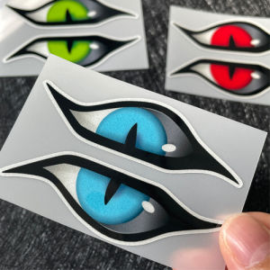 1 Pair Eye Sticker Reflective Motorcycle Helmet Headlight Front Fairing Night Driving Safety Waterproof Vinyl Decal