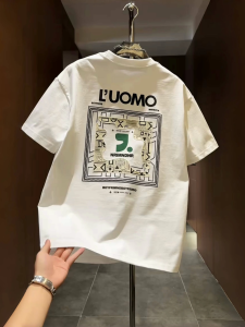 เสื้อยืดคอกลมแขนสั้นผ้าฝ้ายลายตัวอักษรสำหรับฤดูร้อน แฟชั่นสำหรับทั้งชายและหญิง ลำลอง ใส่ได้หลากหลาย ระบายอากาศได้ดี ผลิตจากจีน