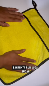 KAIN LAP MICROFIBER Detailing 2 Sisi Serbaguna Abu Kuning / Handuk Micro Fiber Halus Mobil Motor