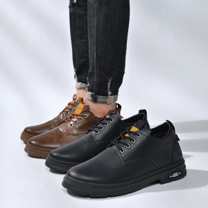 Enpor Sepatu Pria Fashion Formal Kerja Leather PU Sepatu Cowok Polos MC492