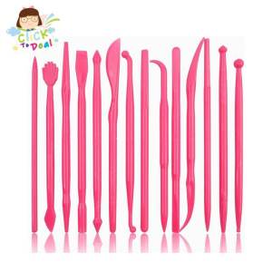 CTD 14 pcs Plastic Clay Sculpting Tools Cake Decorating Tools Set for Shaping Clay Playdough Tools Polymer Air Dry Clay