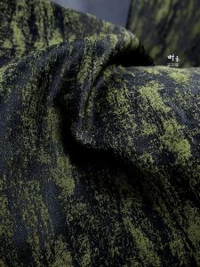 Vải Thêu Thủ Công DIY Họa Tiết Hoa Màu Xanh Lá Cây Nền Đen Phong Cách Đồng Quê Vải Thiết Kế Tái Chế Cho Váy