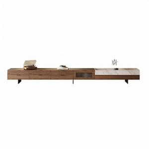 Minimalist Marble TV Stand Storage Cabinet Customizable