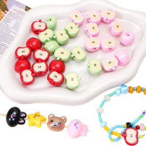 ลูกปัดอะคริลิค1ชิ้น/ถุงน่ารักและสนุกขนาด19X17มม. สำหรับสร้อยข้อมือทำมือต่างหูสร้อยคอพวงกุญแจอุปกรณ์การทำเครื่องประดับหัตถกรรม DIY