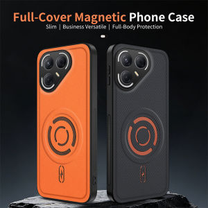 Luxury Tech Woven Fabric Skin-Friendly Vegan Leather Case Tecno Pova 7 Ultra Pova 7 Pro Pova 7 NEO Compatible with MagSafe Anti-Slip Grip Drop Protection Shockproof Phone Cover