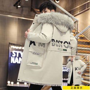 Mid Length Long Length Parka Male Woolen Cotton Coat Heattech Padded down Jacket Men Winter Cotton-Padded Coat Overalls