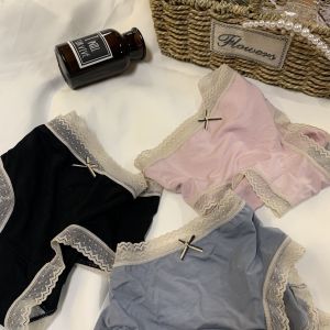 Quần Lót Tam Giác Kháng Khuẩn Bằng Vải Cotton Modal Ren Graphene Cỡ Lớn Không Để Lại Dấu Vết Cho Nữ Quần Lót Thoải Mái