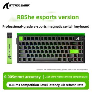 ATTACK SHARK | ATTACK SHARK R85 HE 75% Magnetic Wired Gaming Keyboard 8KHz Polling Rate Rapid Trigger 0.005mm RT Precision Hot-Swappable