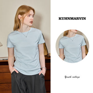 KUHNMARVIN | Áo Thun Tay Ngắn Pha Sợi Linen & Lyocell Cao Cấp