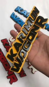 EMBLEM MOBIL KARIMUN WAGON R VARIASI HURUF TIMBUL 3D BAHAN FIBERGLASS