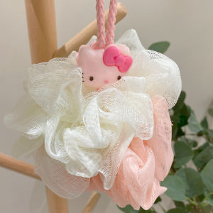 Soft Cartoon 3D Bathing Bubble Ball Dual Color Cotton Rope Foaming Net Bath Scrubbing Gentle Bath Flower Personal Hygiene Tool