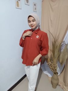 Kemeja Laura Polo Linen // Kemeja Wanita Terbaru // Kemeja Polo Linen