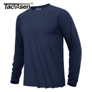TACVASEN UV Shirt Mens O-Neck Long Sleeve UPF 50+ Sun Protection T-Shirt Quick Dry Sports Tee Hiking Fishing Outdoors Pullovers