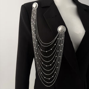 Ingemark | Ingemark Exaggerated Multi-layer Metal Tassel Pendant Brooch Women 2026 New Trend Suit Shirt Pin Couple Jewelry Accessories Gift