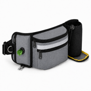 Dog Treat Training Waist Bag Portable Pet Snack Pouch with Poop Bag Dispenser Water Bottle Holder Adjustable Walking Training Fa