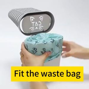 Cat Litter Scoop with Trash Bin🐱Lightweight & Easy to Use | Comes with 1 Free Roll of Trash Bags | Penyodok Pasir Kucing Cat Litter Tray Cleaning Tool 猫砂铲