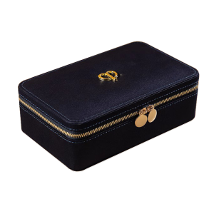 High-End Double Layer Large Capacity Jewelry Box for Earrings Necklaces Rings Storage with Zipper