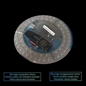 Lampu TL Ring LED 60 Watt+Remot 3 Warna