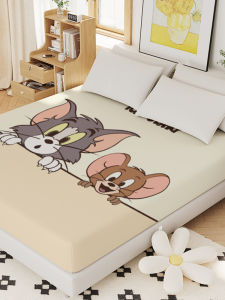 Full Enclosure Cat And Mouse Bed Canopy Single Piece Anti-Slip Protection Bedding Cover Quilt Dust Cover Skin Friendly Digital Printing