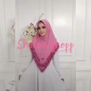 Sheloveshop - Jilbab Instan Pet Rempel Gotik Jersey Fressia Emboss Premium Motif Daun Cantik