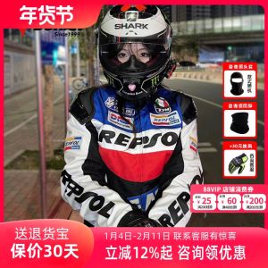 Duhuan Motorcycle Riding Suit Mens Off-Road Rally Racing Jacket Four Seasons Anti-Fall Motorcycle Gear Professional Commuter