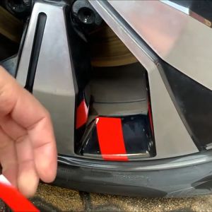 6Pcs Stiker Sticker Velg Mobil L Stiker Velk Mobil Motor Sepeda Cutting Sticker - Hitam Merah Putih Kuning