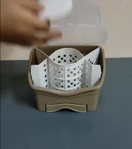 Kitchen Tableware spoon and fork drainer&holder spoon and fork organizer with cover makeup bins storage.