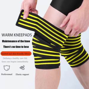 1pc Leg Knee Compression Wraps Gym Weight Lifting Squat Training Knee Protection Bandage Elastic Anti-Slip Sports Knee Brace