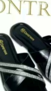 Sandal Sol Wanita Slop Mutiara Alas Busa Empuk RR Contrass