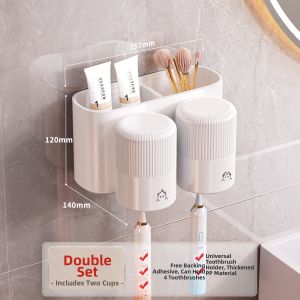 Joybos | Wall-mounted Toothbrush and Cup Holder No Drill